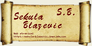 Sekula Blažević vizit kartica